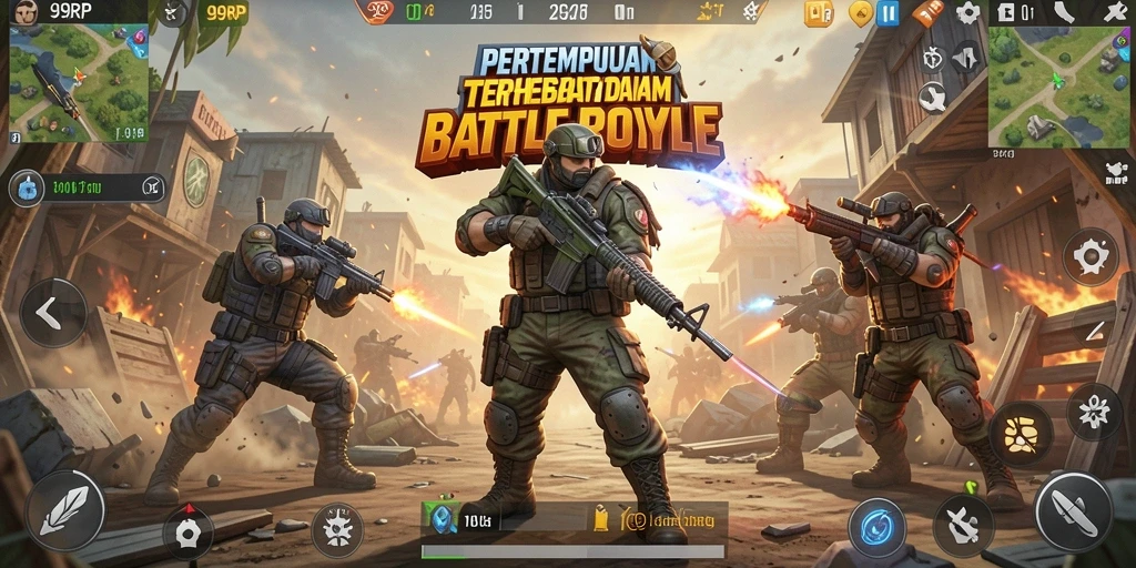 Gameplay pertempuran seru dalam 99RP dengan grafis menawan.