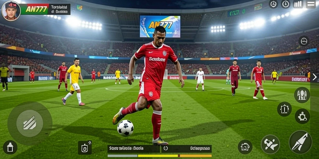 Tampilan utama gameplay AN777 yang menegangkan dalam pertandingan sepak bola.