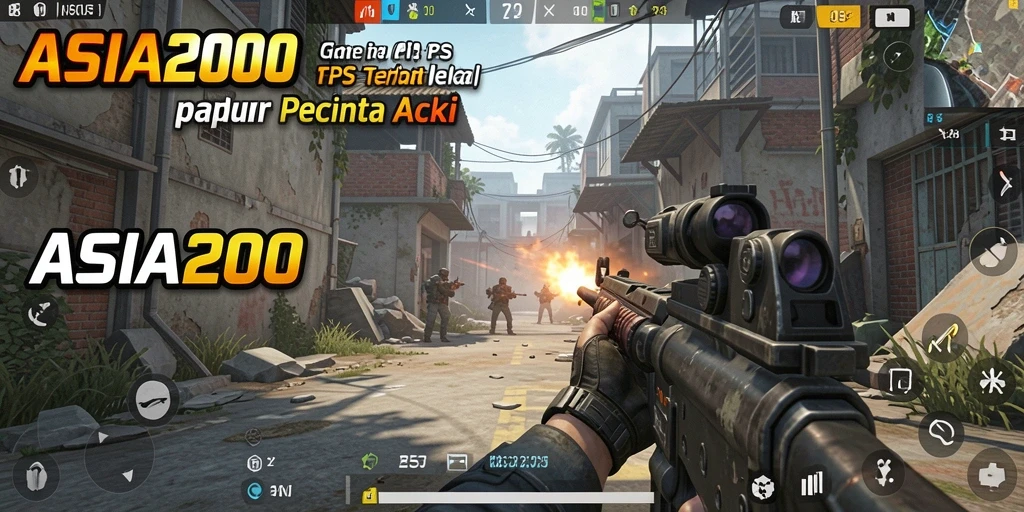 Gameplay ASIA200 dengan aksi menembak yang intens dan grafis mengesankan.
