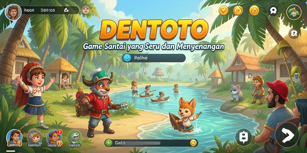 Tampilan menawan dari gameplay DENTOTO yang penuh warna.
