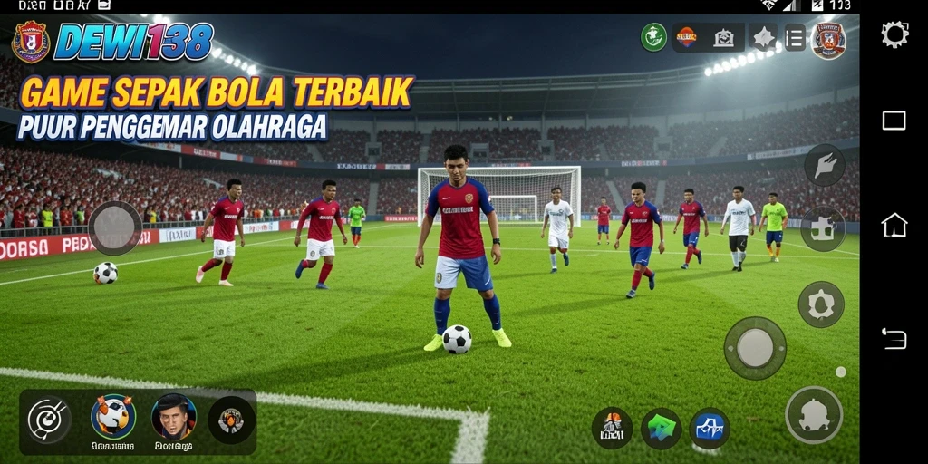 Screenshot DEWI138 menampilkan gameplay seru sepak bola.