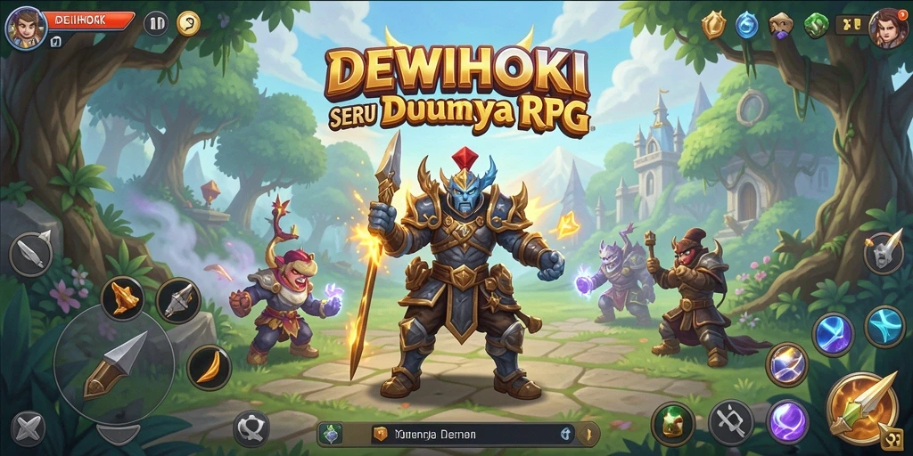 Tampilan gameplay seru di dunia DEWIHOKI yang memikat.