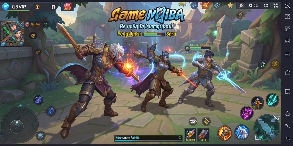 Tangkapan layar dari gameplay G9VIP yang epik di arena MOBA.