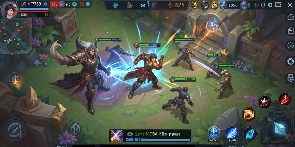 Tampilan menarik dari gameplay MOBA MVP789 dengan pertarungan sengit.