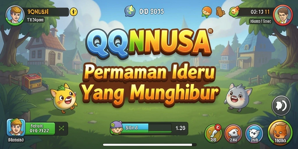 Screenshot yang menampilkan gameplay Idle QQNUSA dengan karakter yang aktif.