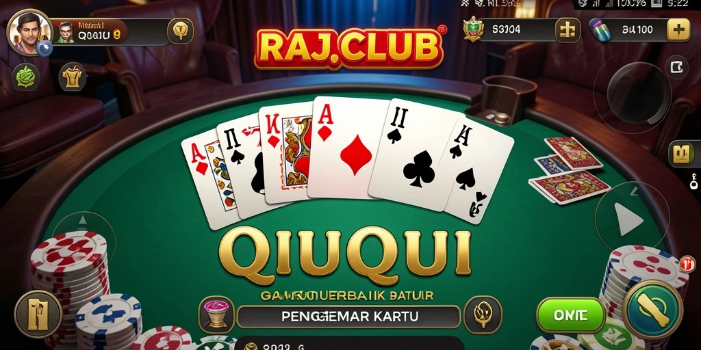Tampilan gameplay seru dari RAJACLUB saat bermain QiuQiu.