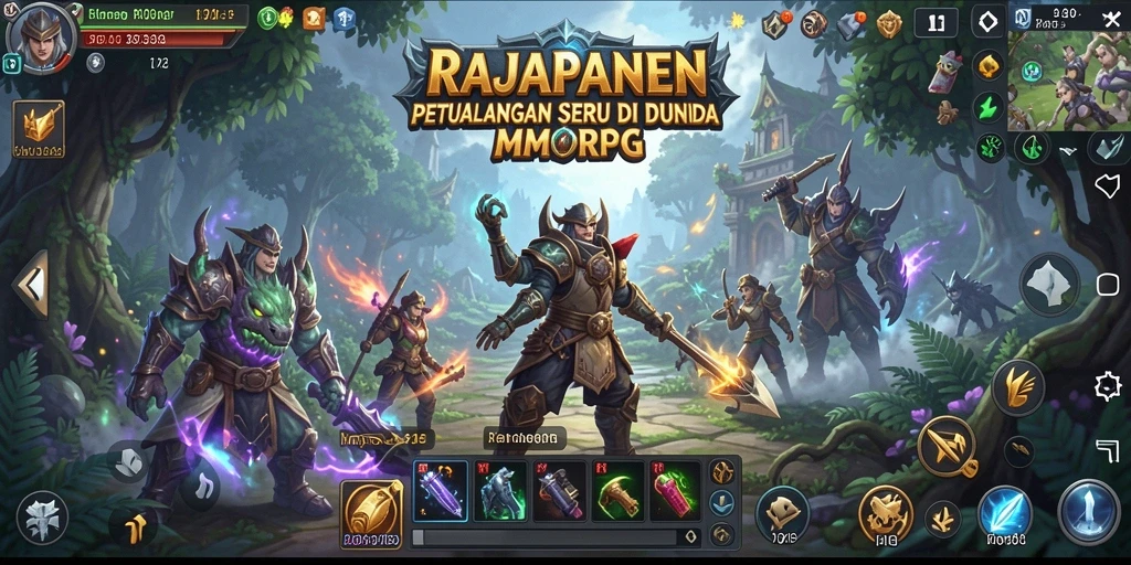 Gameplay seru dan dinamis dalam dunia MMORPG RAJAPANEN.