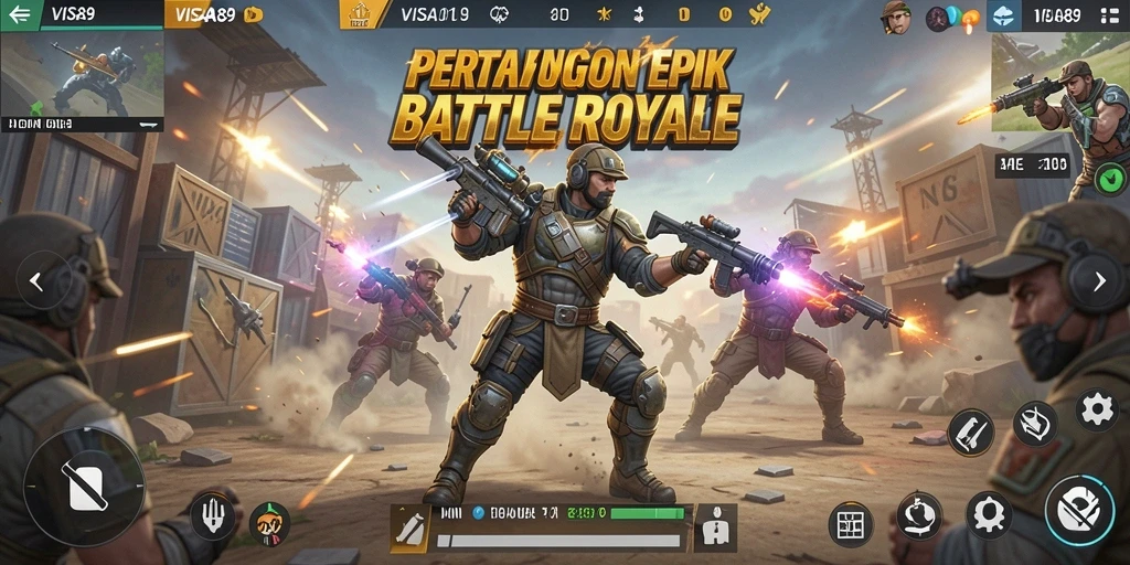 Tampilan gameplay mendebarkan di <strong>VISA89</strong> dalam pertarungan Battle Royale.